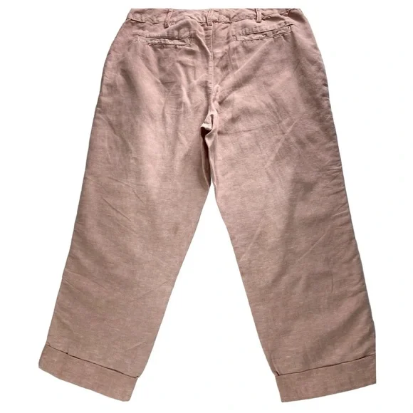 Coldwater Creek NWT Pale Mauve Lace Trim Cuffed Ankle Pant - Size 10 - Picture 4 of 16